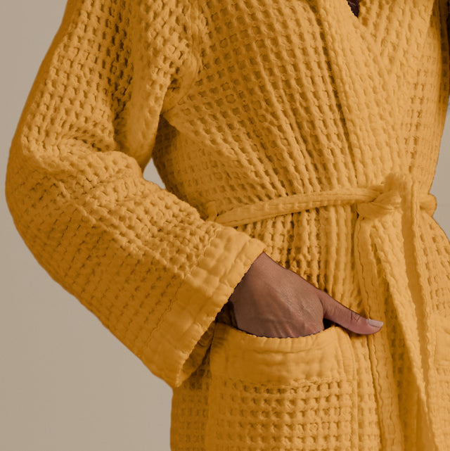 Accappatoio con Cappuccio Nido d'Ape in Puro Cotone - Jaspy