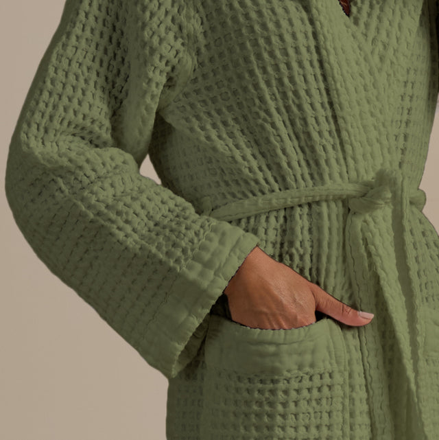 Accappatoio con Cappuccio Nido d'Ape in Puro Cotone - Jaspy