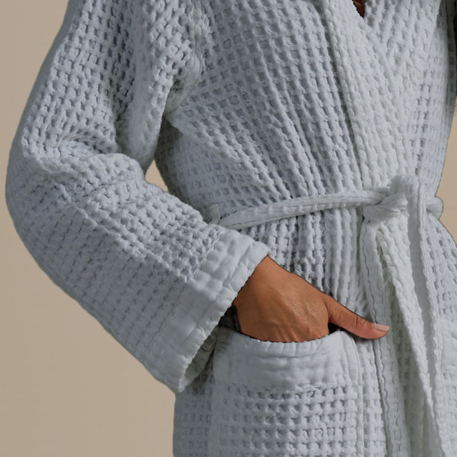 Accappatoio con Cappuccio Nido d'Ape in Puro Cotone - Jaspy