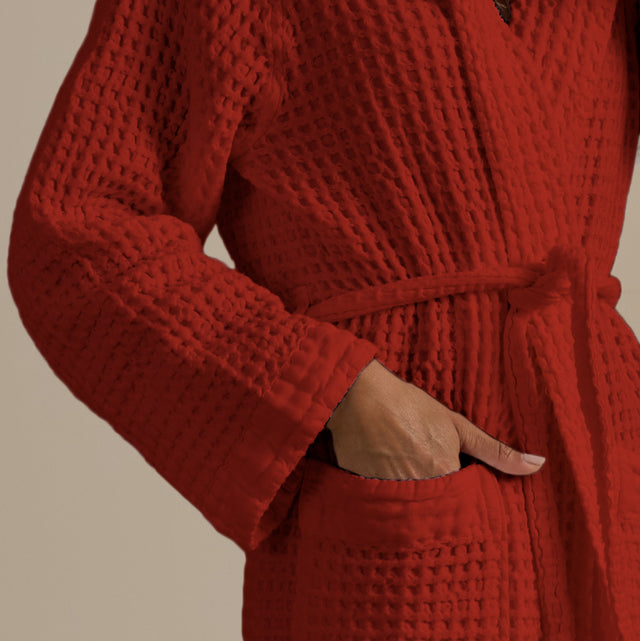 Accappatoio con Cappuccio Nido d'Ape in Puro Cotone - Jaspy