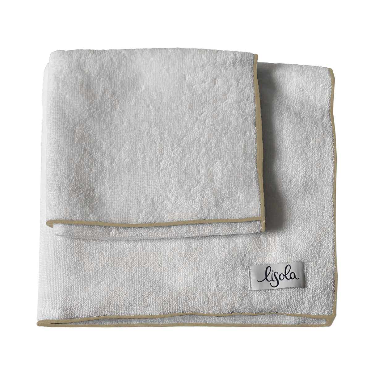 Coppia di Asciugamani in Spugna di Cotone con finiture Overlock - Reunus