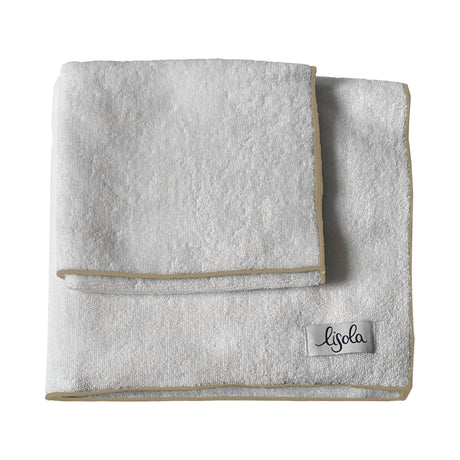 Coppia di Asciugamani in Spugna di Cotone con finiture Overlock - Reunus