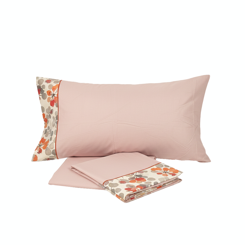 Completo Lenzuola in Flanella Di Cotone Stampata - Bacche