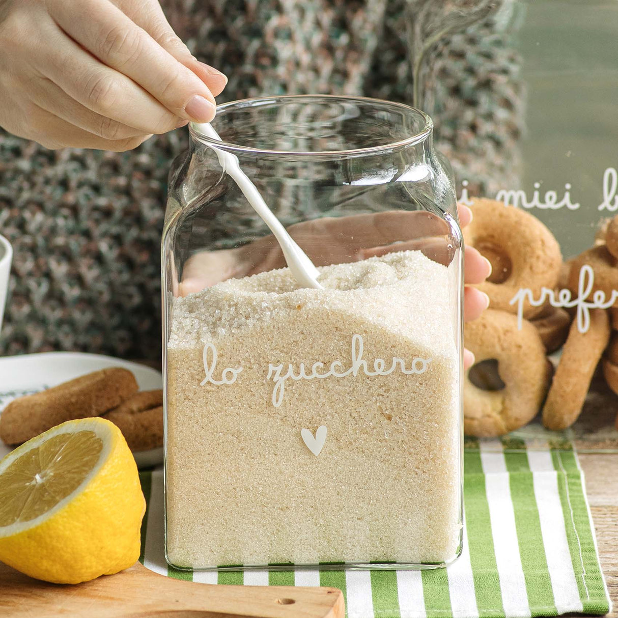 Barattolo in Vetro Borosilicato Serigrafato - Lo Zucchero Cuore