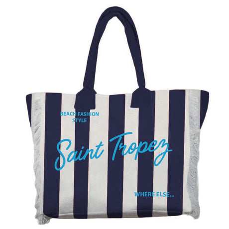 Borsa Mare o Trousse in Puro Cotone Rigata - Rayure