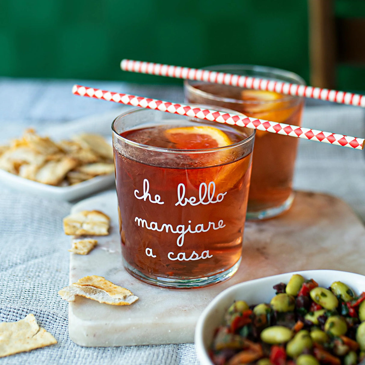 Set 6 Bicchieri in Vetro Temperato Serigrafati - Che Bello Mangiare a Casa