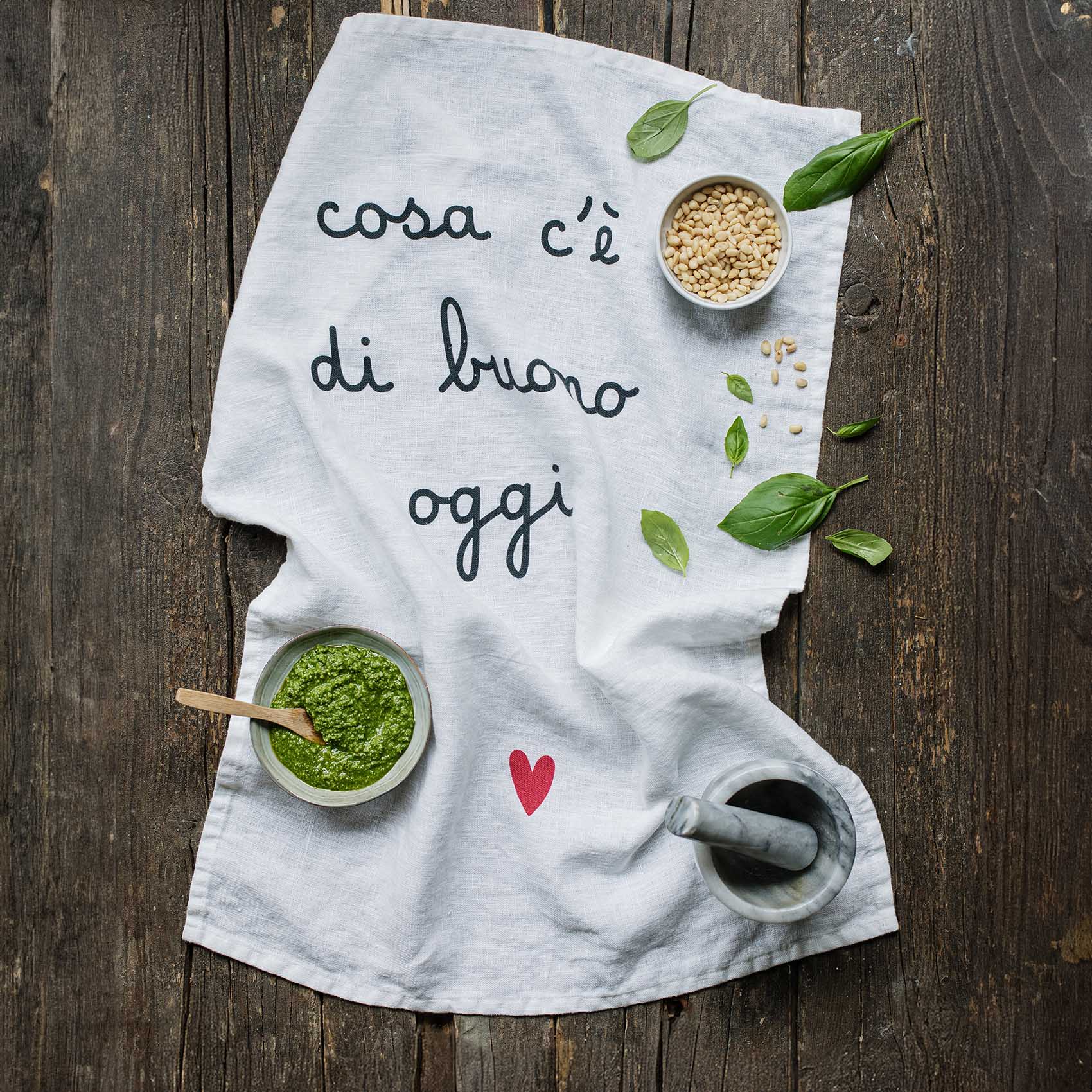 Canovaccio in Lino Stonewashed Stampa - Cosa c'è di Buono Oggi