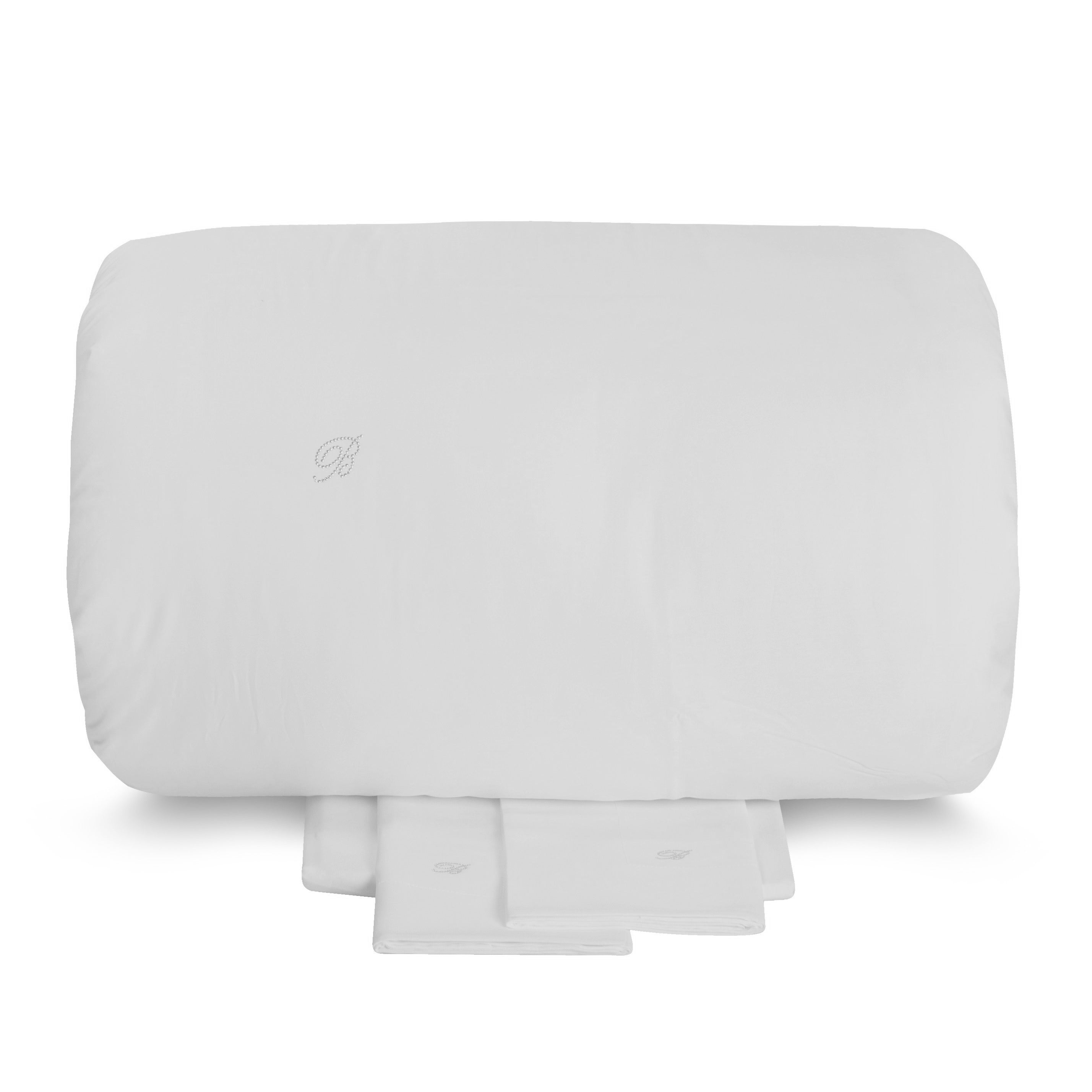 Completo Copripiumino in Raso di Cotone Tinta Unita - Lory