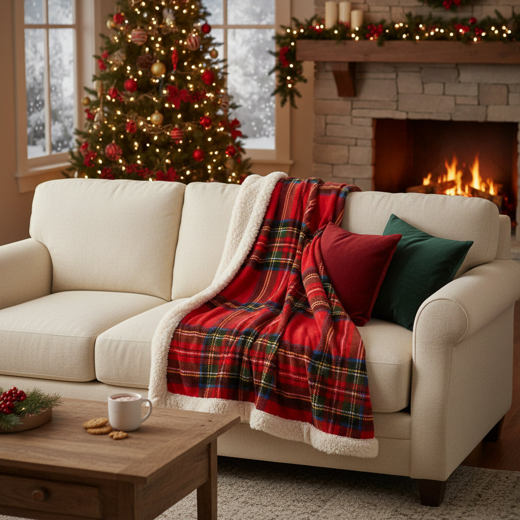 Coperta Plaid A Quadri Scozzese In Morbido Pile, Volterra - Foto 5