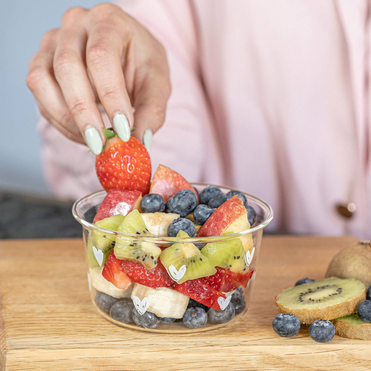 Set 2 Coppette in Vetro Borosilicato Serigrafata - Tappezzeria Cuori