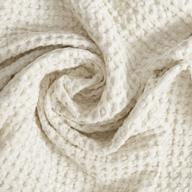 Coppia Nido d'Ape Stonewashed con Bordo in Lino - Jaspy