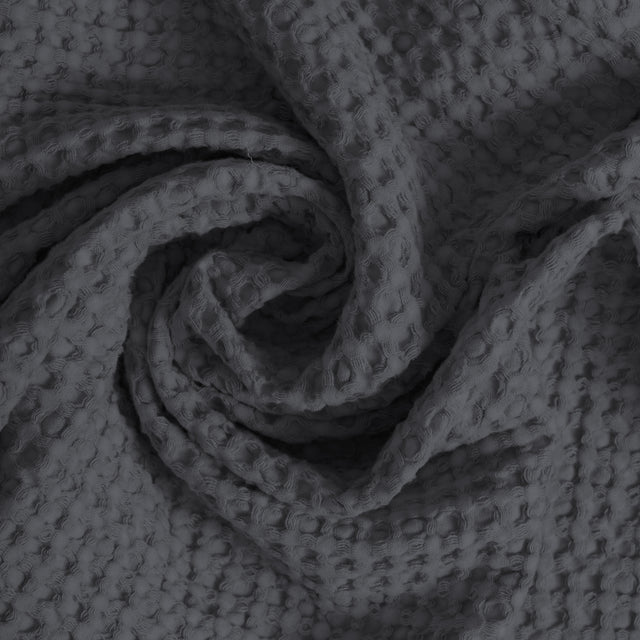 Coppia Nido d'Ape Stonewashed con Bordo in Lino - Jaspy