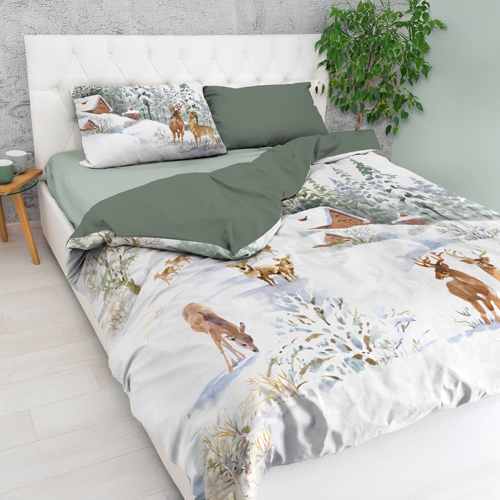 Parure Copripiumino in Puro Cotone con Stampa - White Mountain