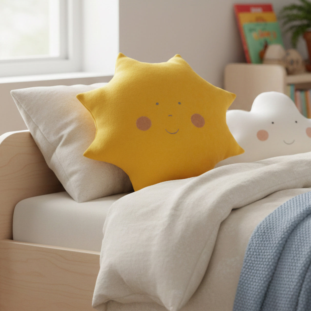 Cuscino Arredo in Cotone a Forma di Sole - Sole