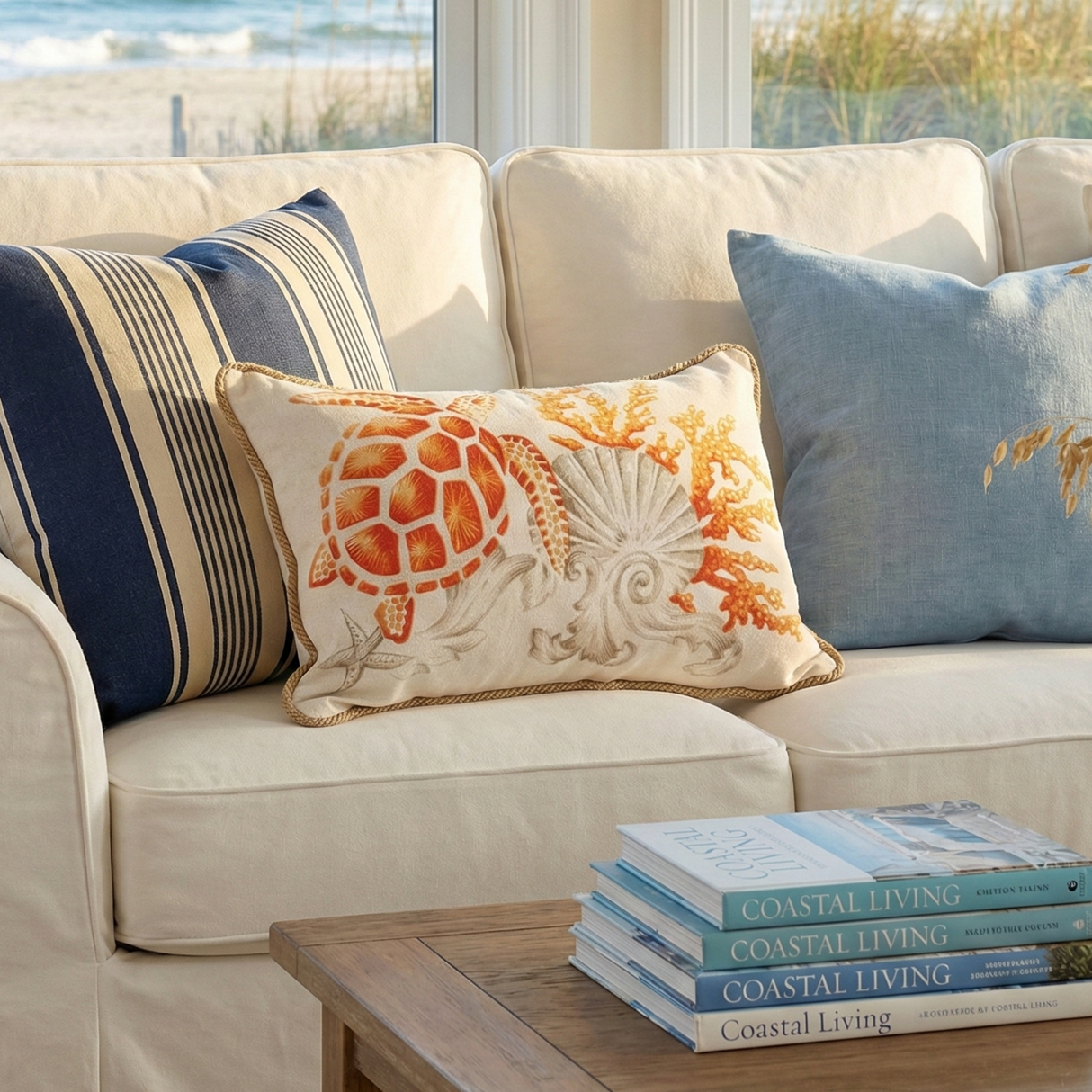 Copricuscino in Velluto Fantasia Marina - Adelaide