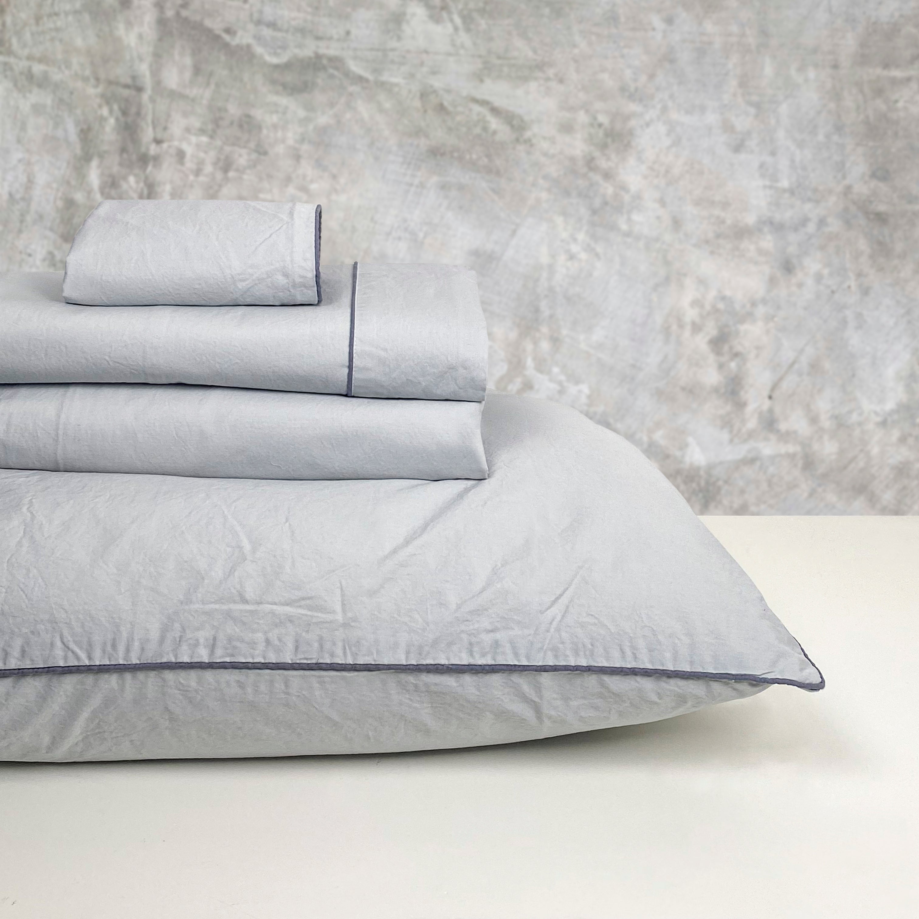 Completo Copripiumino in Percalle di Cotone Stonewashed - Volterra