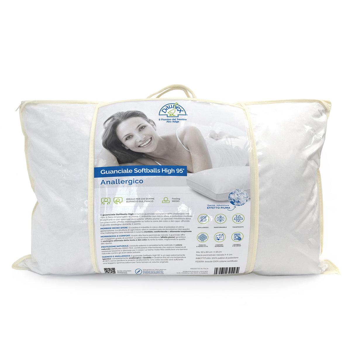 Guanciale Anallergico con Soffietto Perimetrale - Softballs High