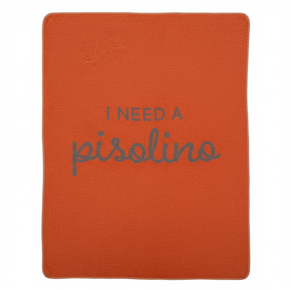 Plaid in Lana Cotta con Scritta - Pisolino