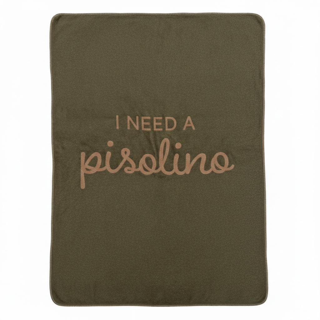 Plaid in Lana Cotta con Scritta - Pisolino