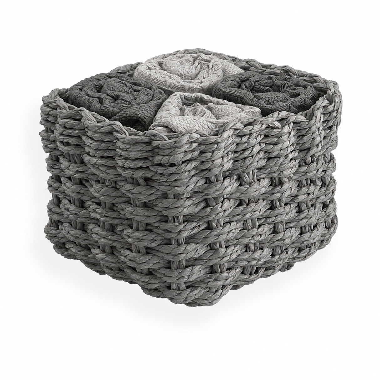 Set 4 Lavette in Spugna di Cotone Tinta Unita - Waffle