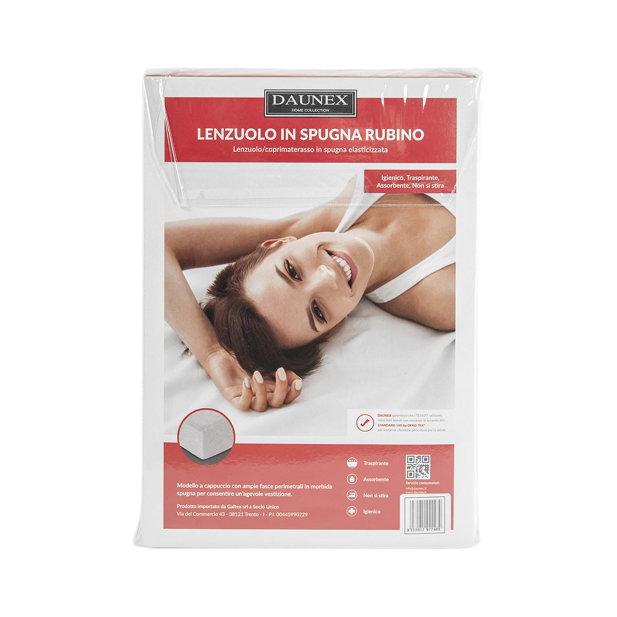 Coprimaterasso in Spugna di Cotone con Trattamento Antibatterico - Rubino