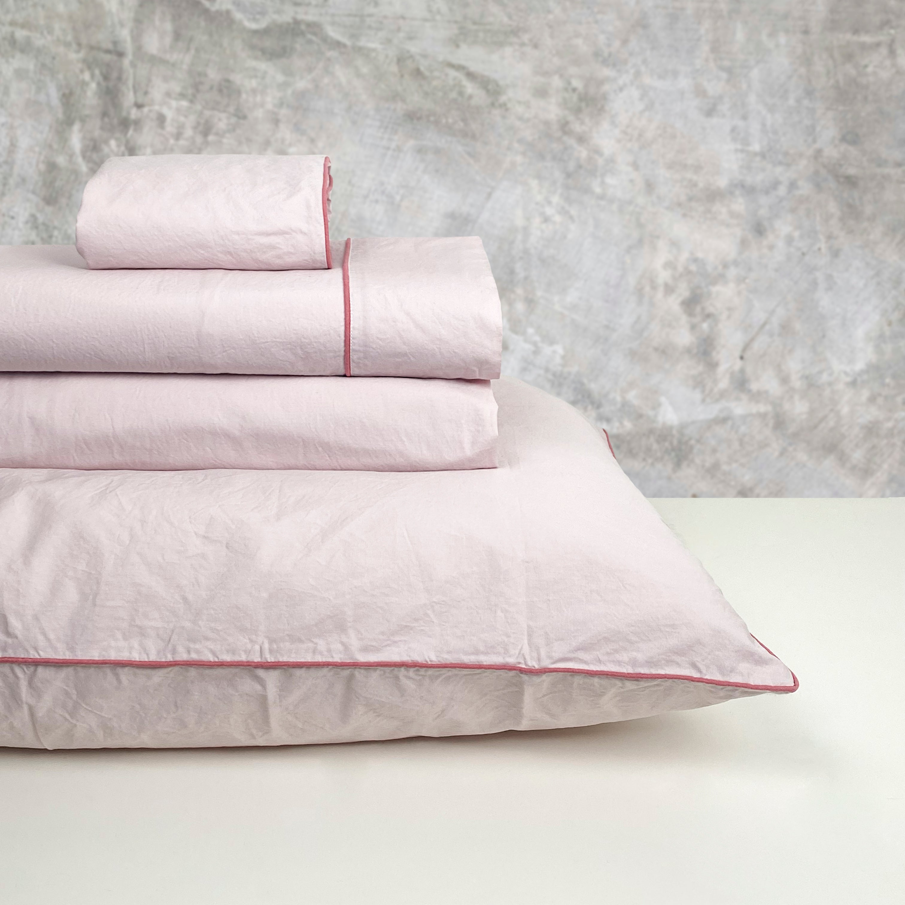 Completo Lenzuola in Percalle di Cotone Stonewashed - Volterra