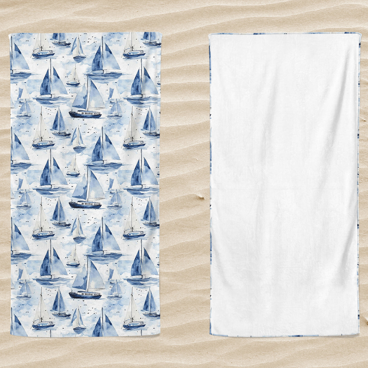 Telo Mare in Microvelour Stampa Doubleface - Antartic