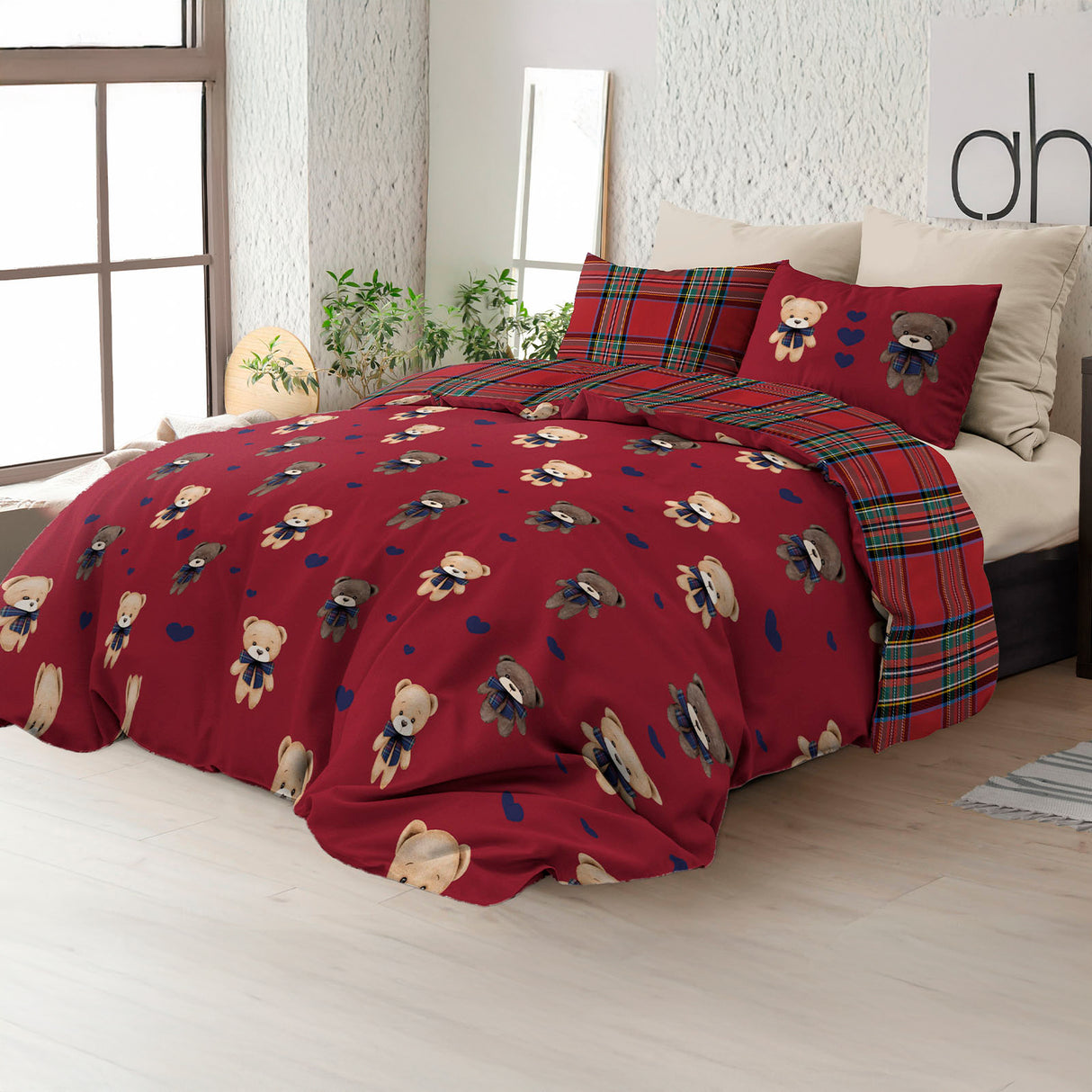 Parure Copripiumino in Puro Cotone con Stampa - Orsacchiotti