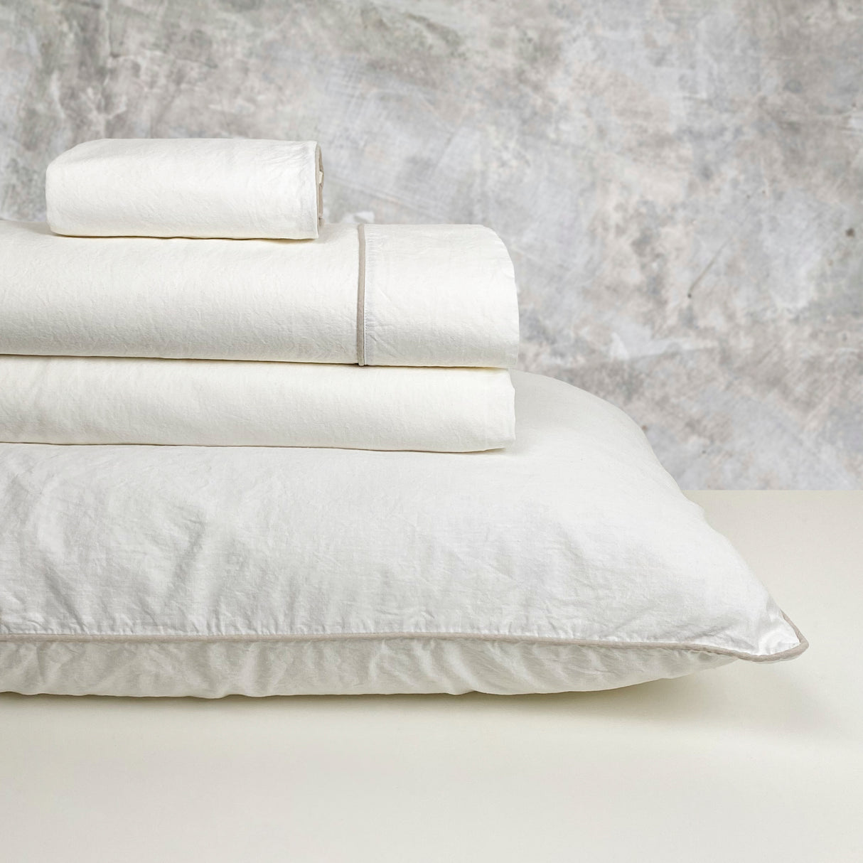 Completo Lenzuola in Percalle di Cotone Stonewashed - Volterra