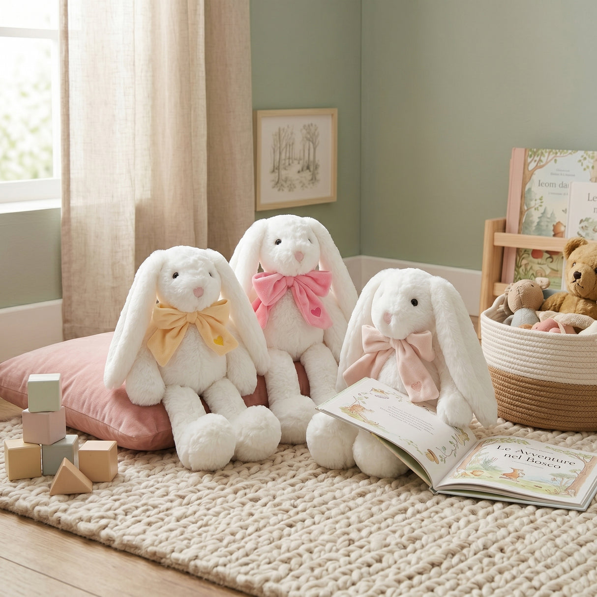 Coniglietti Peluche con Fiocco - Bunnies