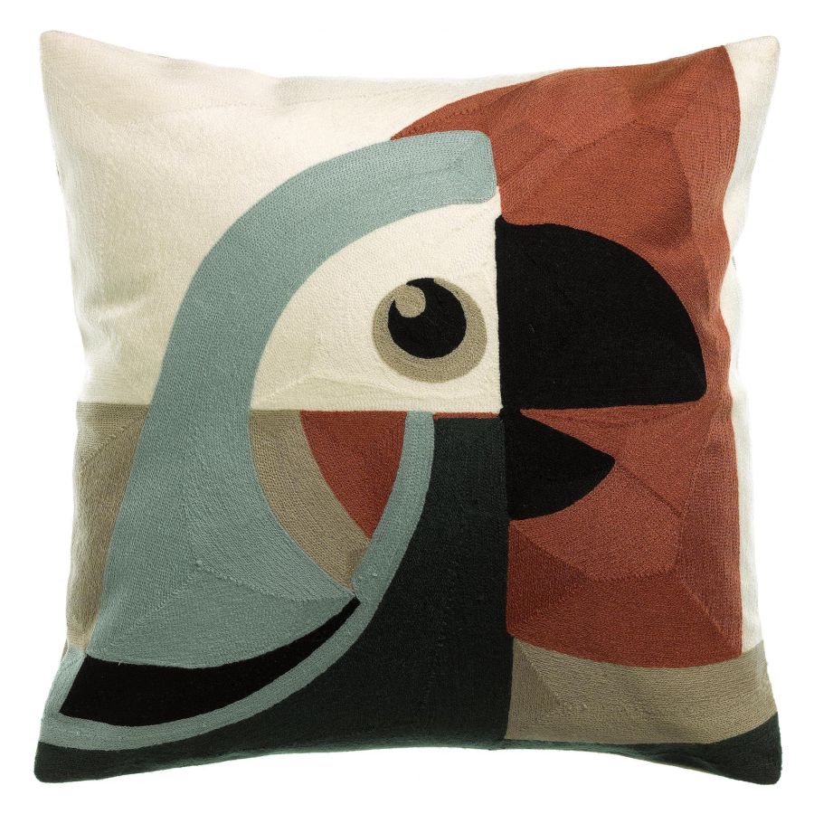 Cuscino in Puro Cotone Ricamato - Loro