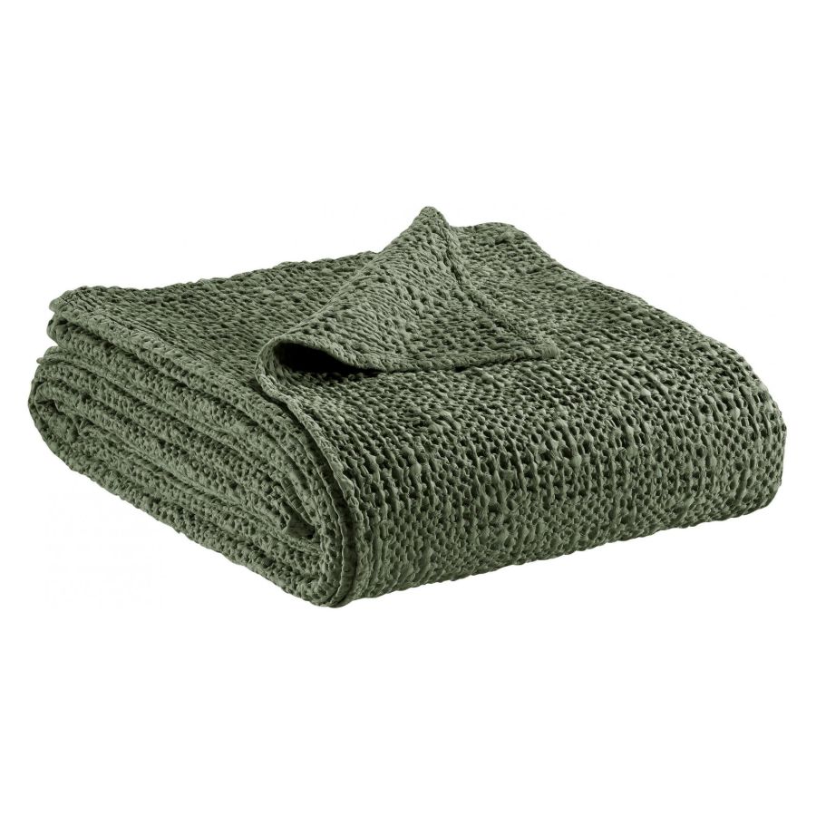 Copriletto a Nido D'Ape Irregolare StoneWashed in Cotone Tinta Unita - Tana