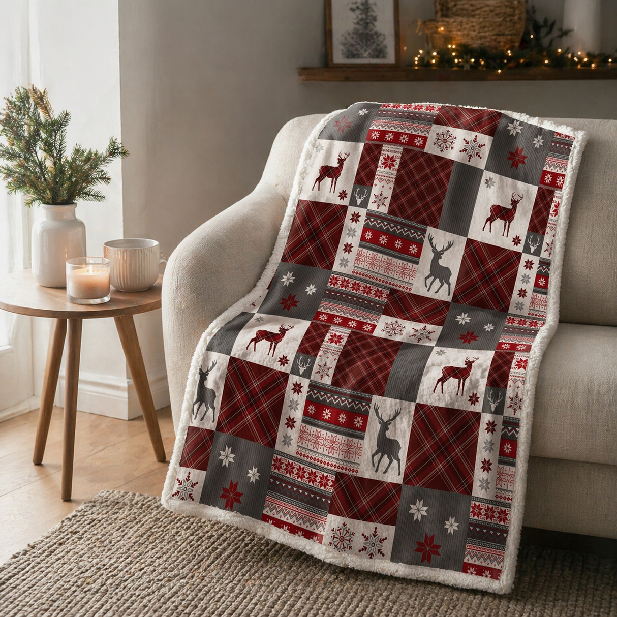 Plaid Morbidotto in MicroPile Fantasia Tartan - Canazei