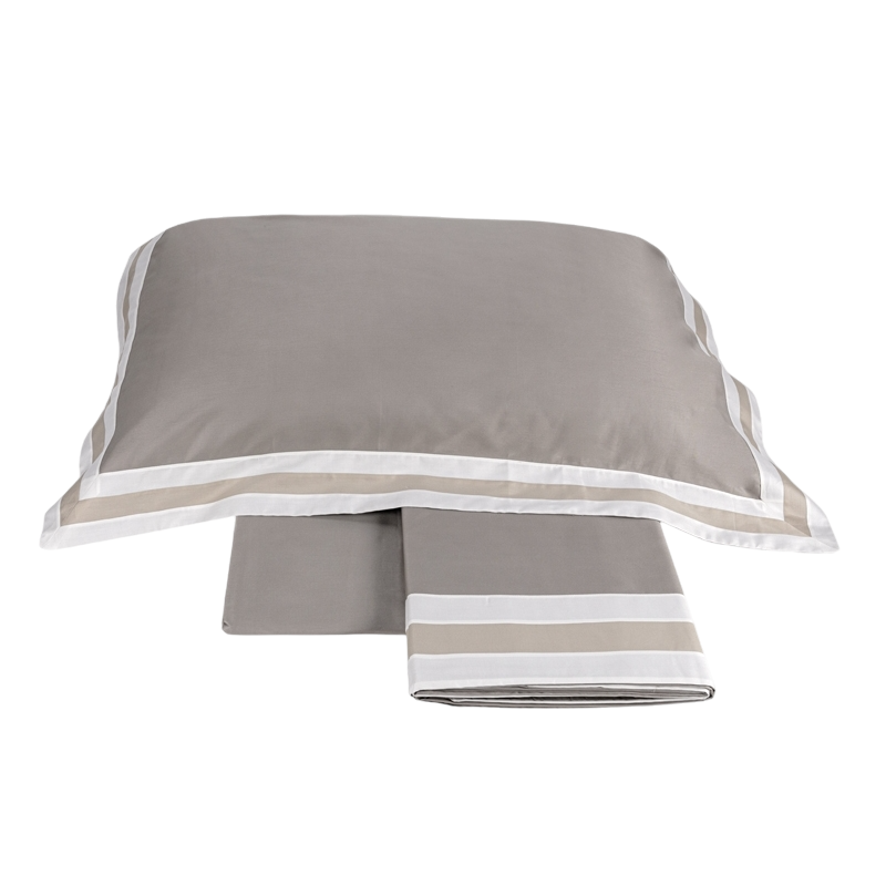 Completo Lenzuola in Raso Di Cotone Tinta Unita - Sentieri