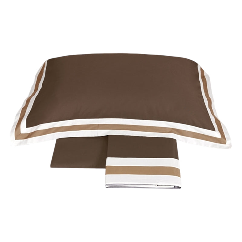 Completo Lenzuola in Raso Di Cotone Tinta Unita - Sentieri