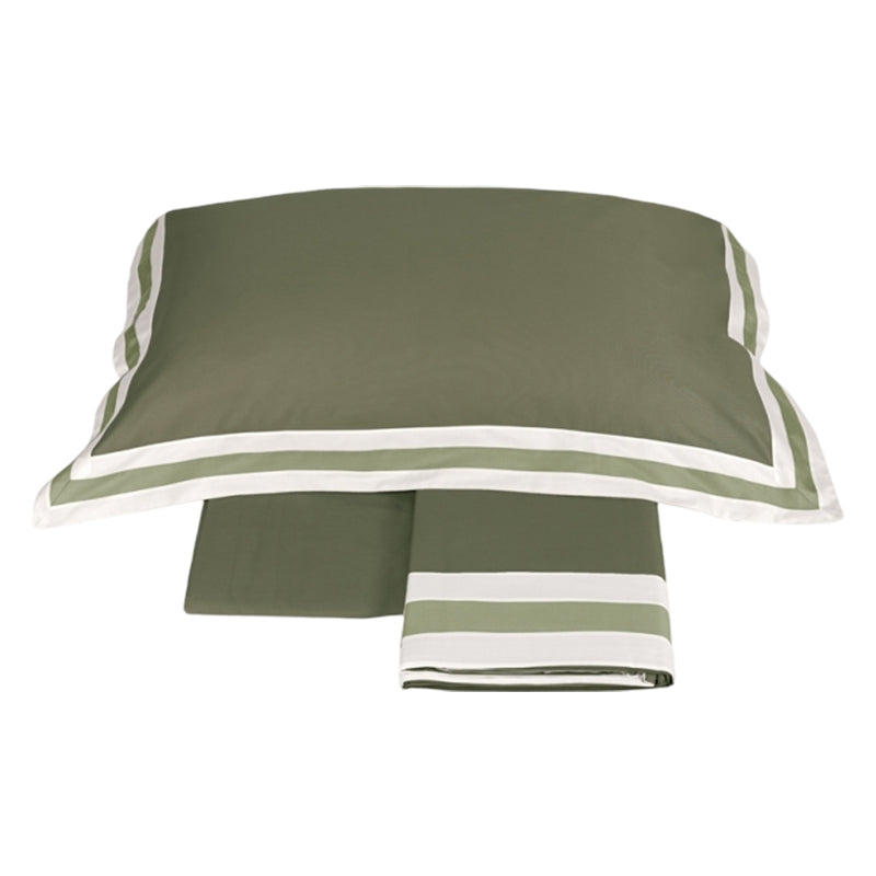 Completo Lenzuola in Raso Di Cotone Tinta Unita - Sentieri