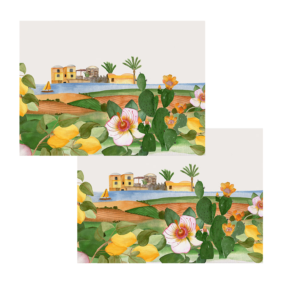 Set 2 Americani in Puro Cotone - Essenza Mediterranea