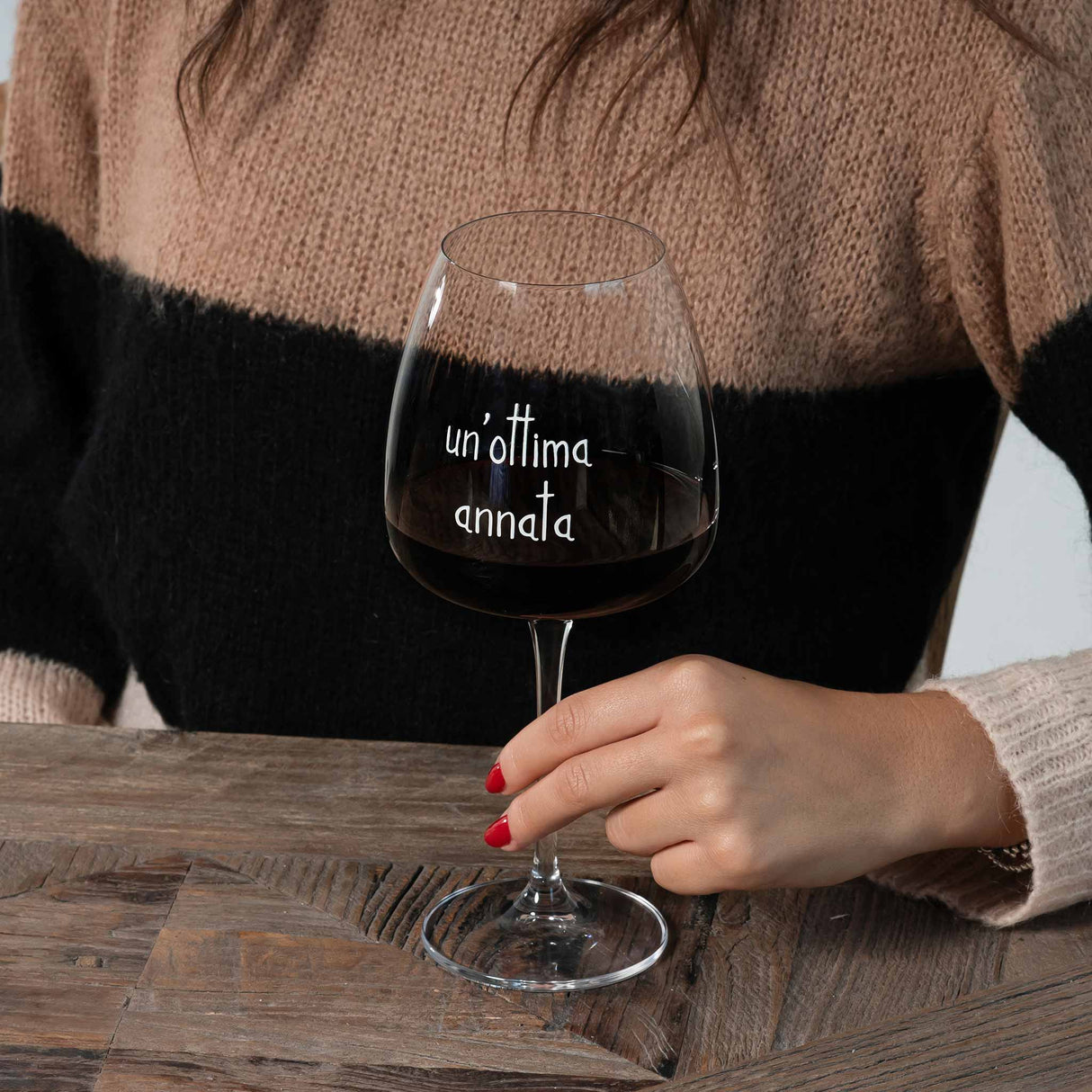 Set 2 Calici Vino in Vetro Serigrafati - Un'Ottima Annata