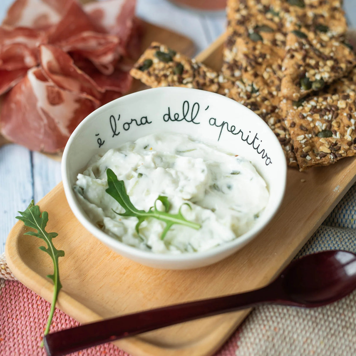 Set 2 Ciotole in Grès Serigrafata - È l'ora dell'Aperitivo