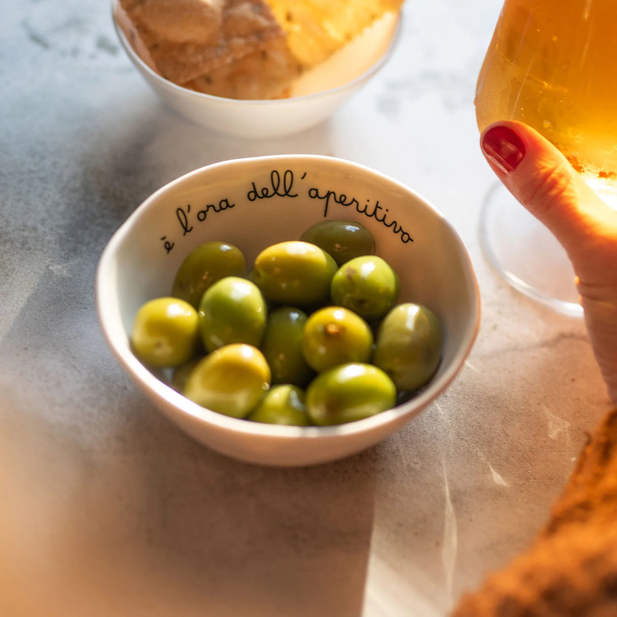 Set 4 Ciotole in Grès Serigrafata - È l'ora dell'Aperitivo