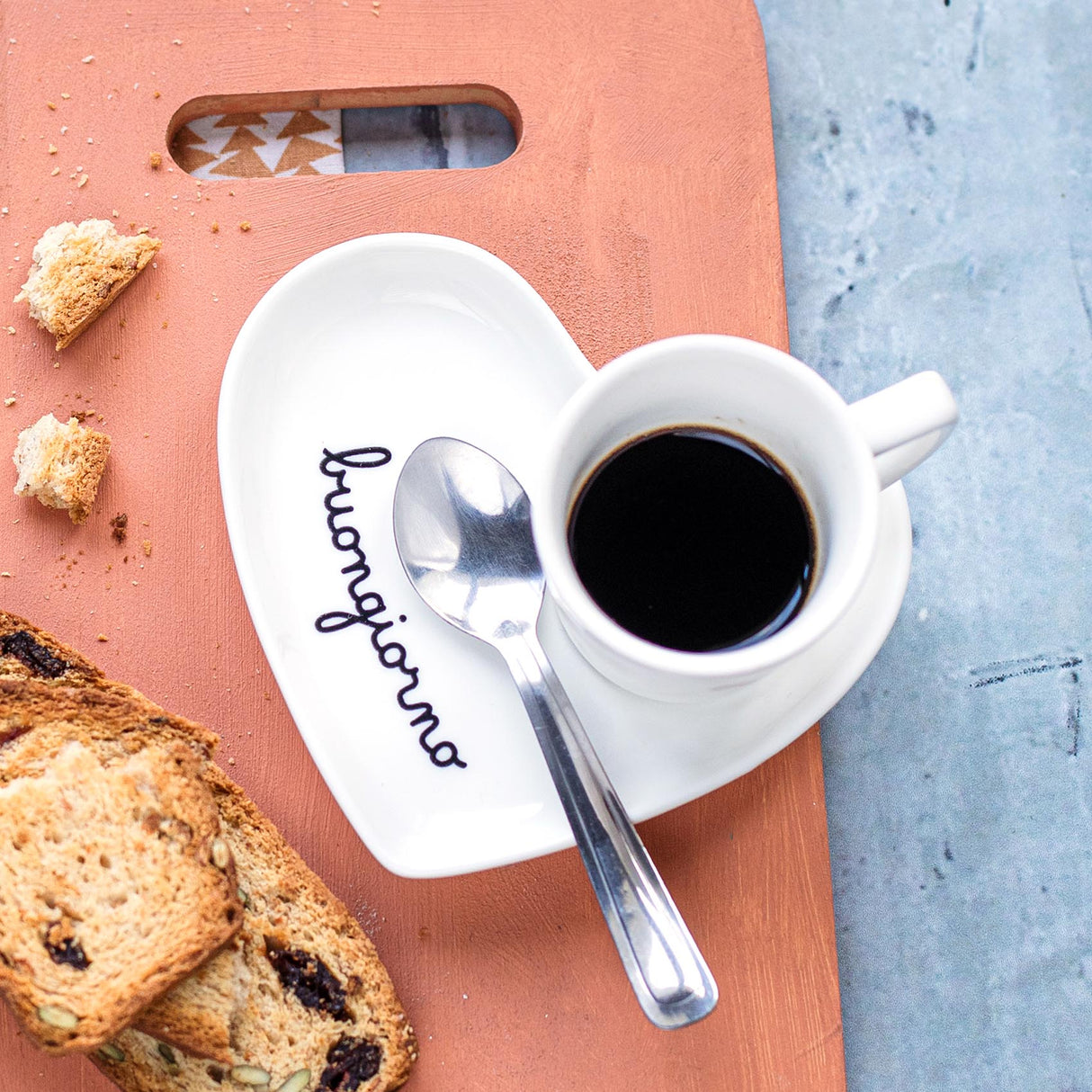 Set 2 Piattini Porta Tazzine in Grès - Buongiorno