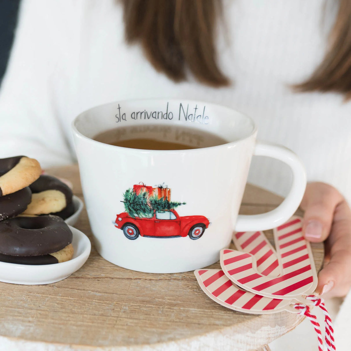 Tazza Colazione in Grès - Sta Arrivando Natale