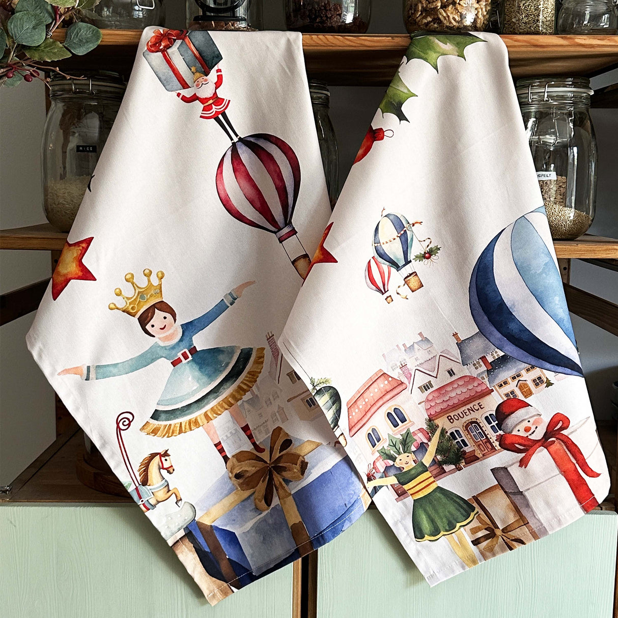 Set 2 Canovacci in Puro Cotone - Mongolfiera