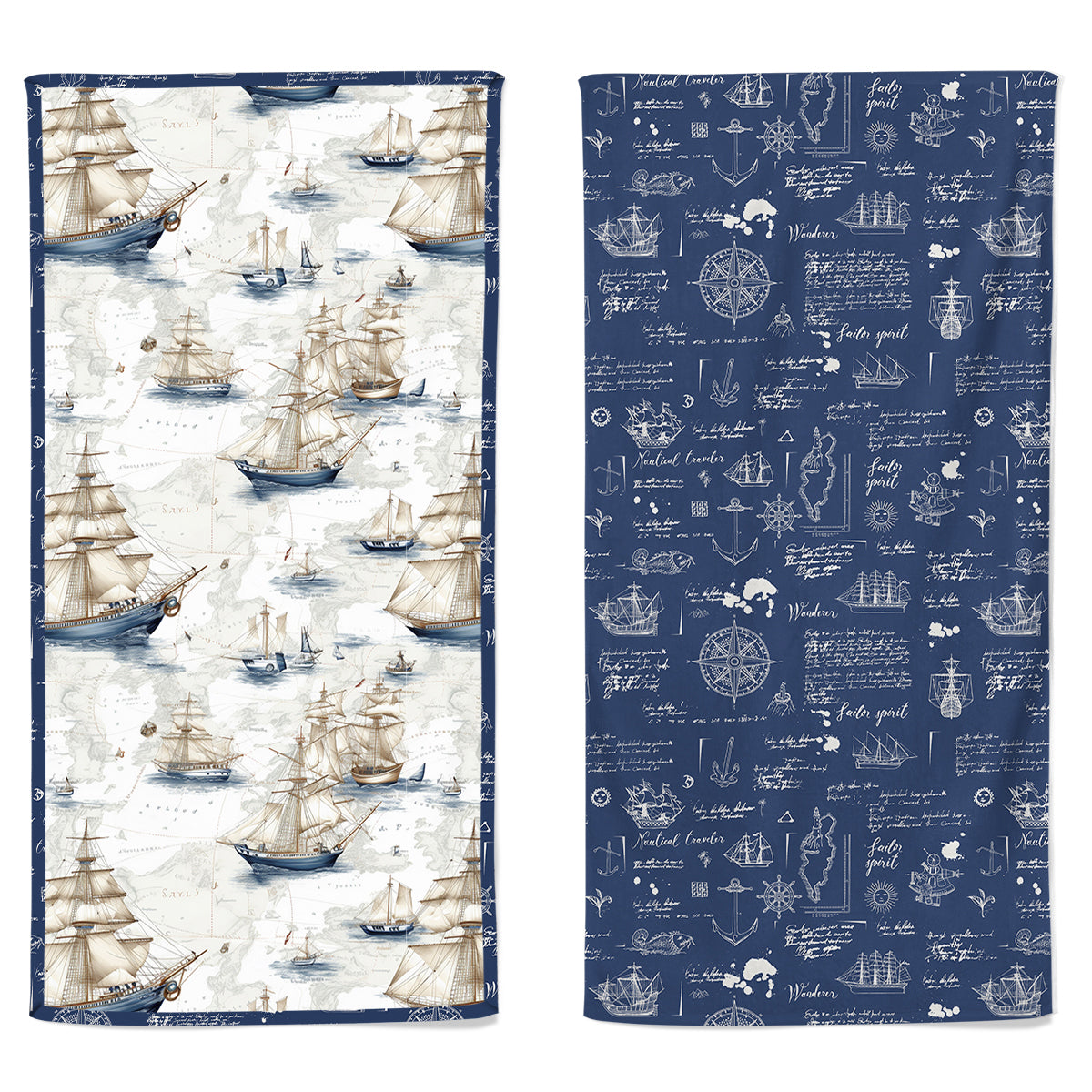 Telo Mare in Microfibra Stampa Doubleface - Vessel