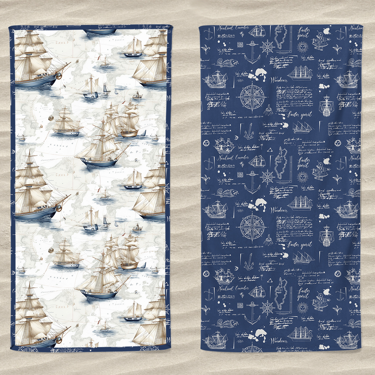 Telo Mare in Microfibra Stampa Doubleface - Vessel