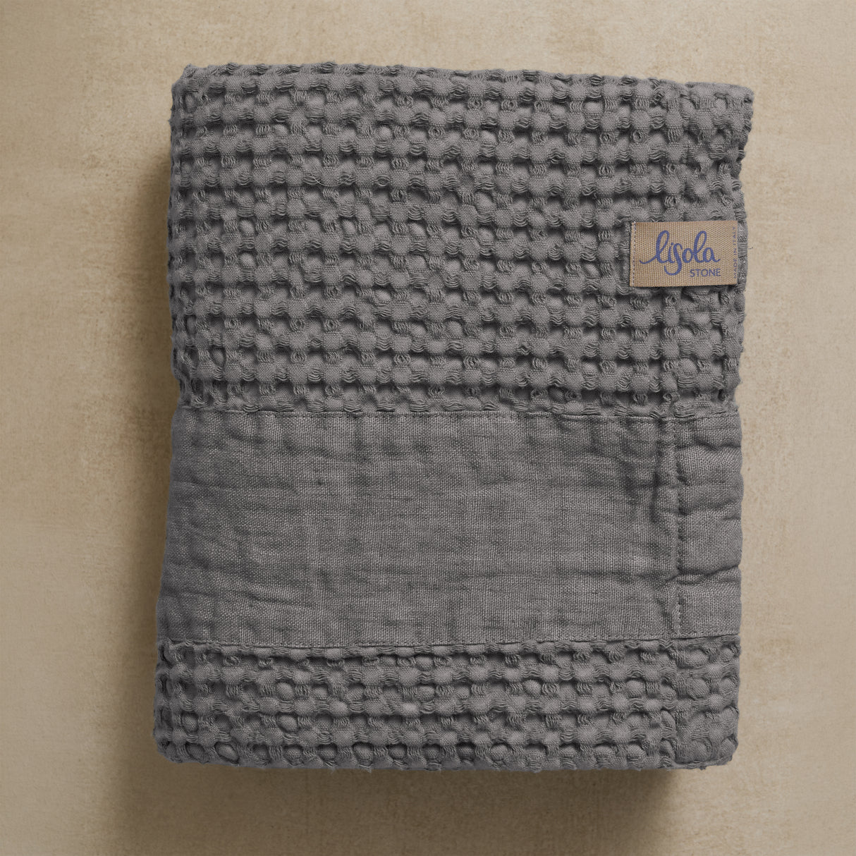 Telo da Bagno Nido d'Ape StoneWashed con Bordo in Lino - Jaspy