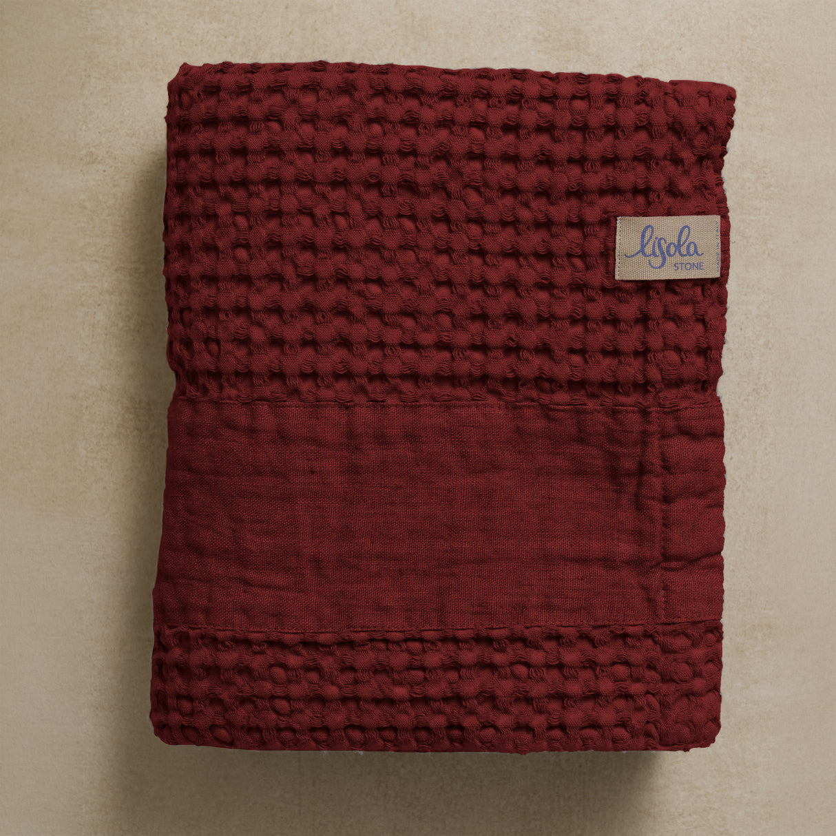 Telo da Bagno Nido d'Ape StoneWashed con Bordo in Lino - Jaspy