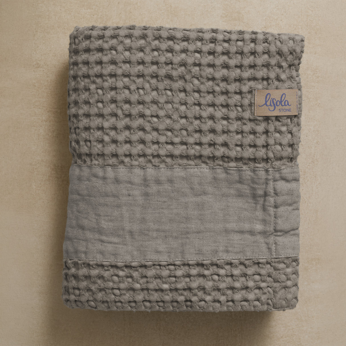 Telo da Bagno Nido d'Ape StoneWashed con Bordo in Lino - Jaspy