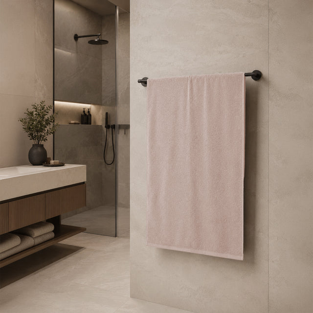 Telo da bagno in Spugna di Cotone Tinta Unita - Perla