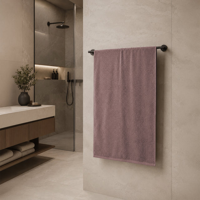 Telo da bagno in Spugna di Cotone Tinta Unita - Perla